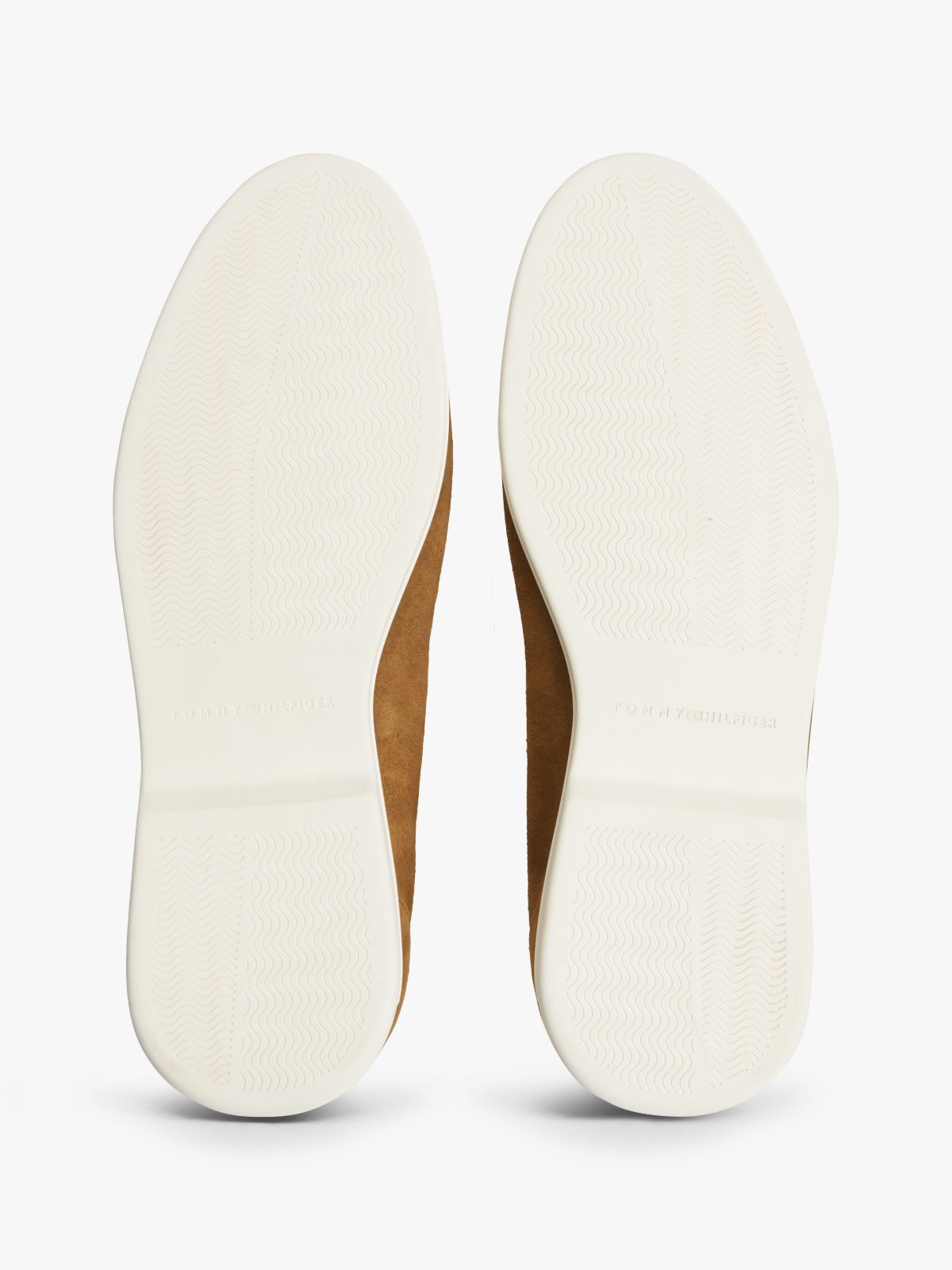 Flag Plaque Suede Loafers — Brown