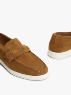Flag Plaque Suede Loafers — Brown 6