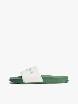 yellow logo pool slides for men tommy hilfiger