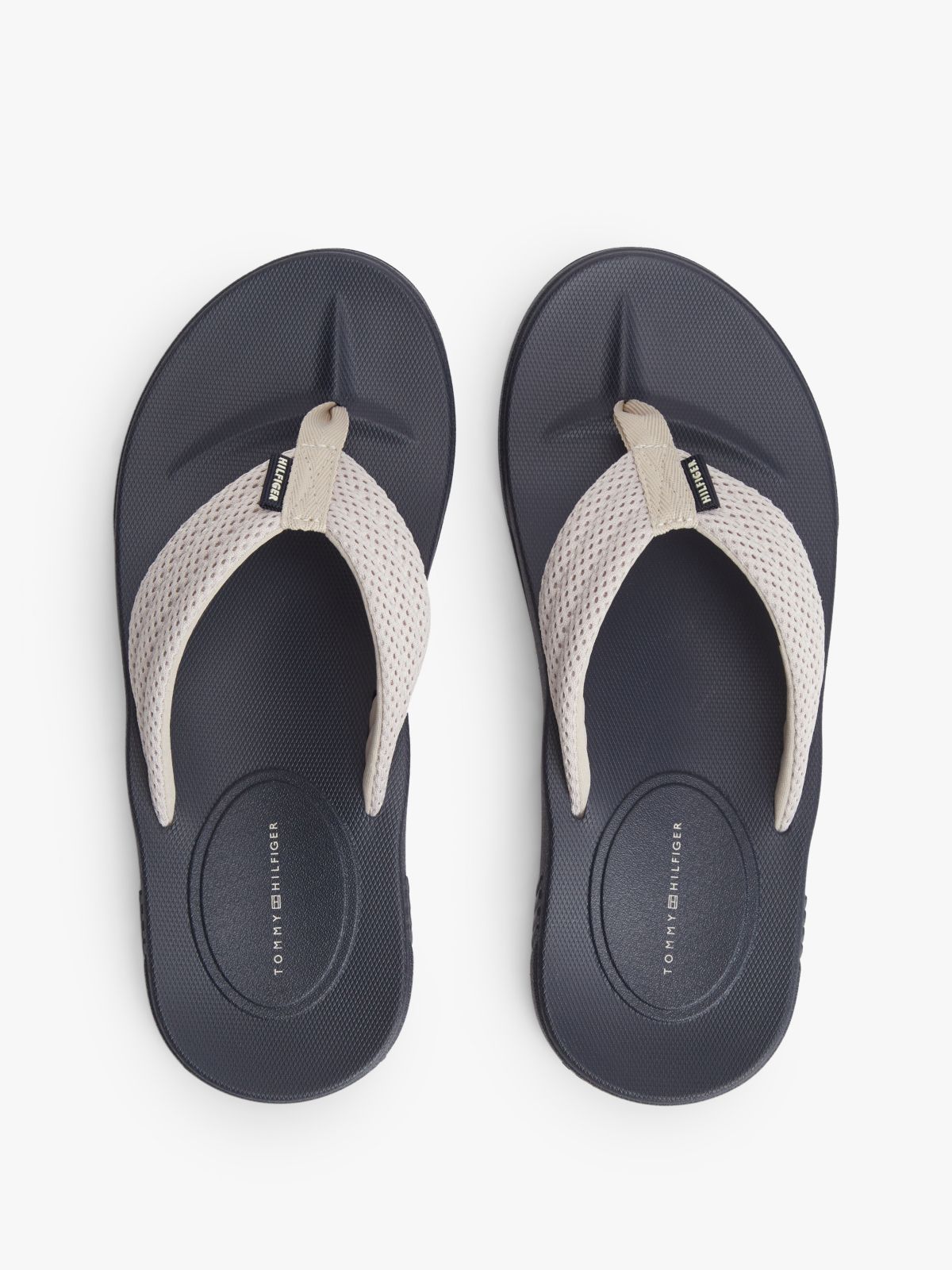 Contoured Footbed Flip-Flops — Beige