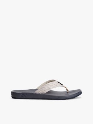 beige contoured footbed flip-flops for men tommy hilfiger