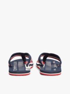 Stripe Webbing Strap Flip-Flops — Blue 4