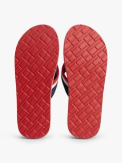 Stripe Webbing Strap Flip-Flops — Blue 5