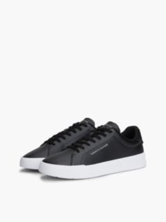 Logo Court Trainers With Leather — Black 2