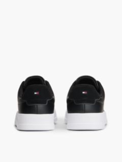Logo Court Trainers With Leather — Black 4
