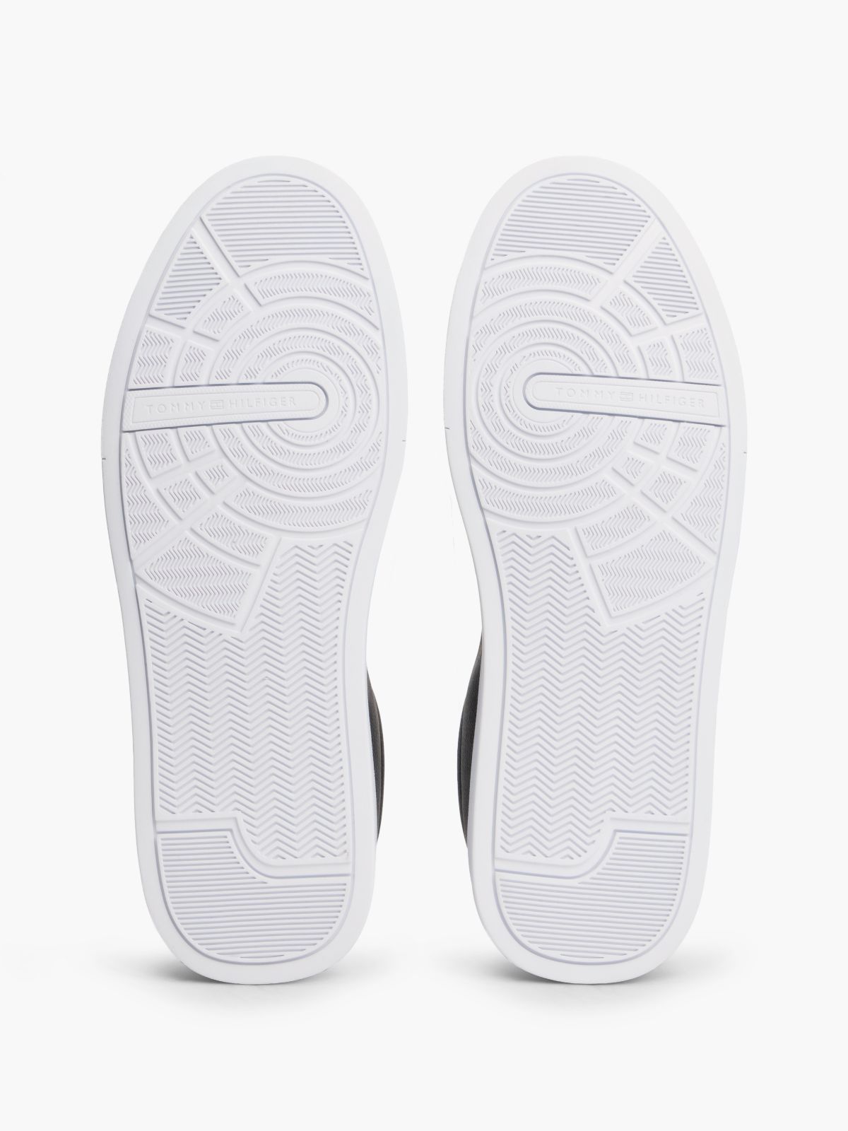 Logo Court Trainers With Leather — Black