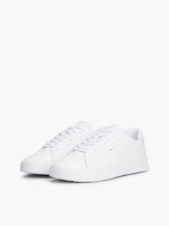 Logo Court Trainers With Leather — White 2
