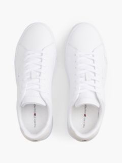 Logo Court Trainers With Leather — White 3