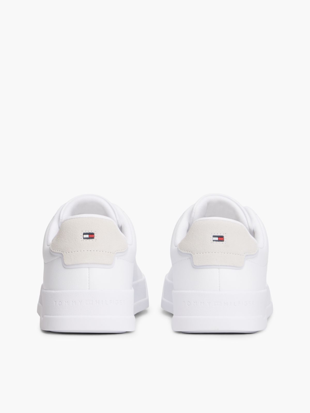 Logo Court Trainers With Leather — White