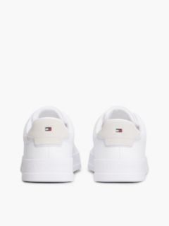 Logo Court Trainers With Leather — White 4