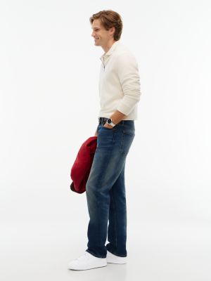 white logo court trainers with leather for men tommy hilfiger
