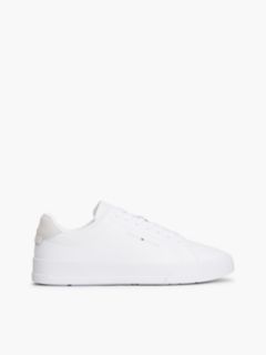 Logo Court Trainers With Leather — White 1