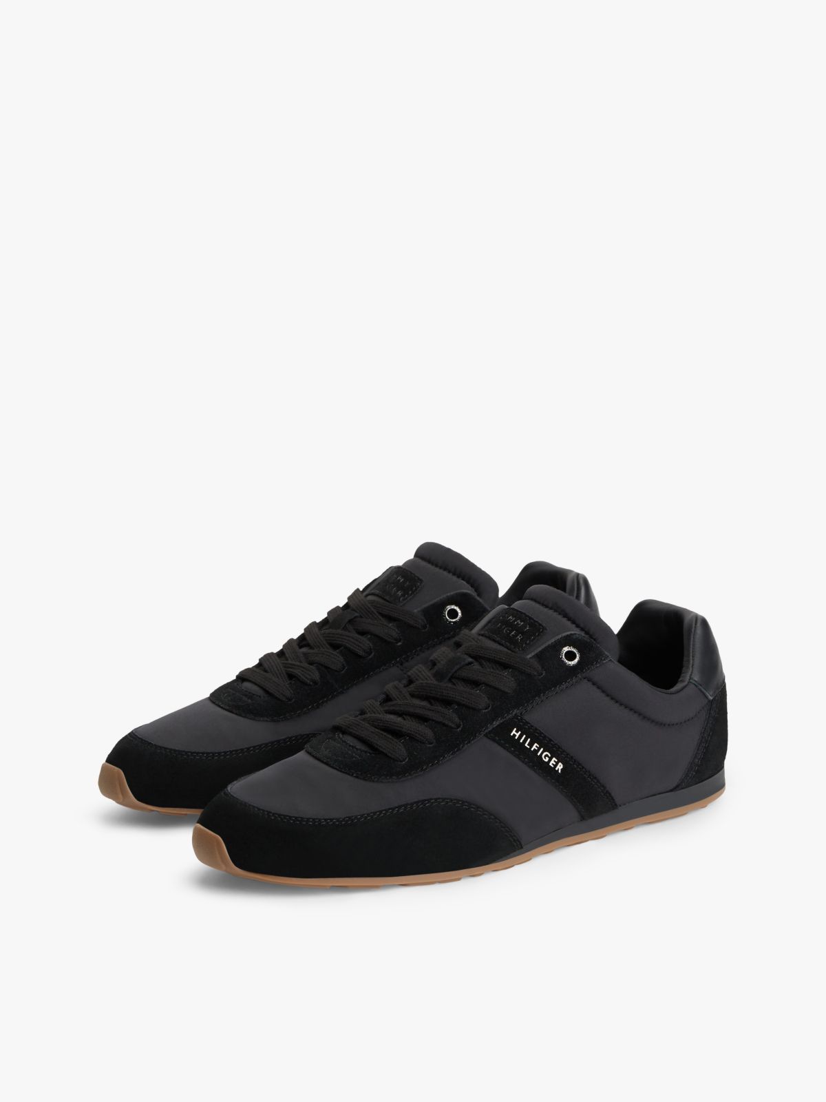 Textile Low Profile Trainers — Black