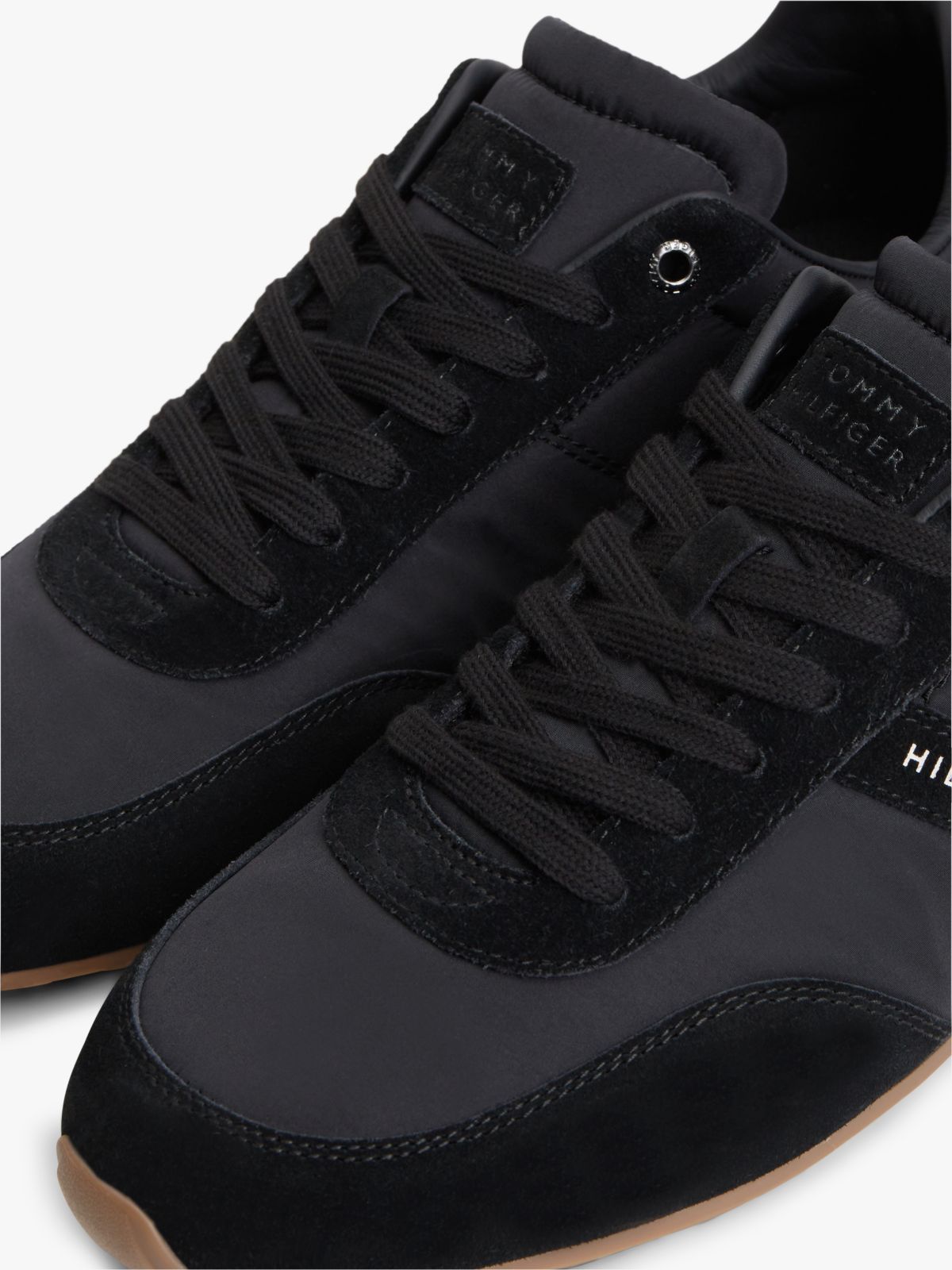 Textile Low Profile Trainers — Black