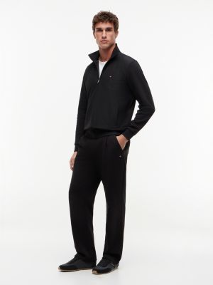 baskets basses en textile noir pour hommes tommy hilfiger