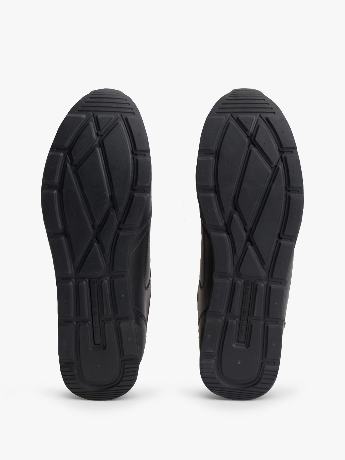Logo Lightweight Trainers With Leather — Black