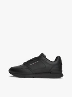 Logo Lightweight Trainers With Leather — Black 7