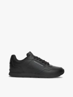 Logo Lightweight Trainers With Leather — Black 1