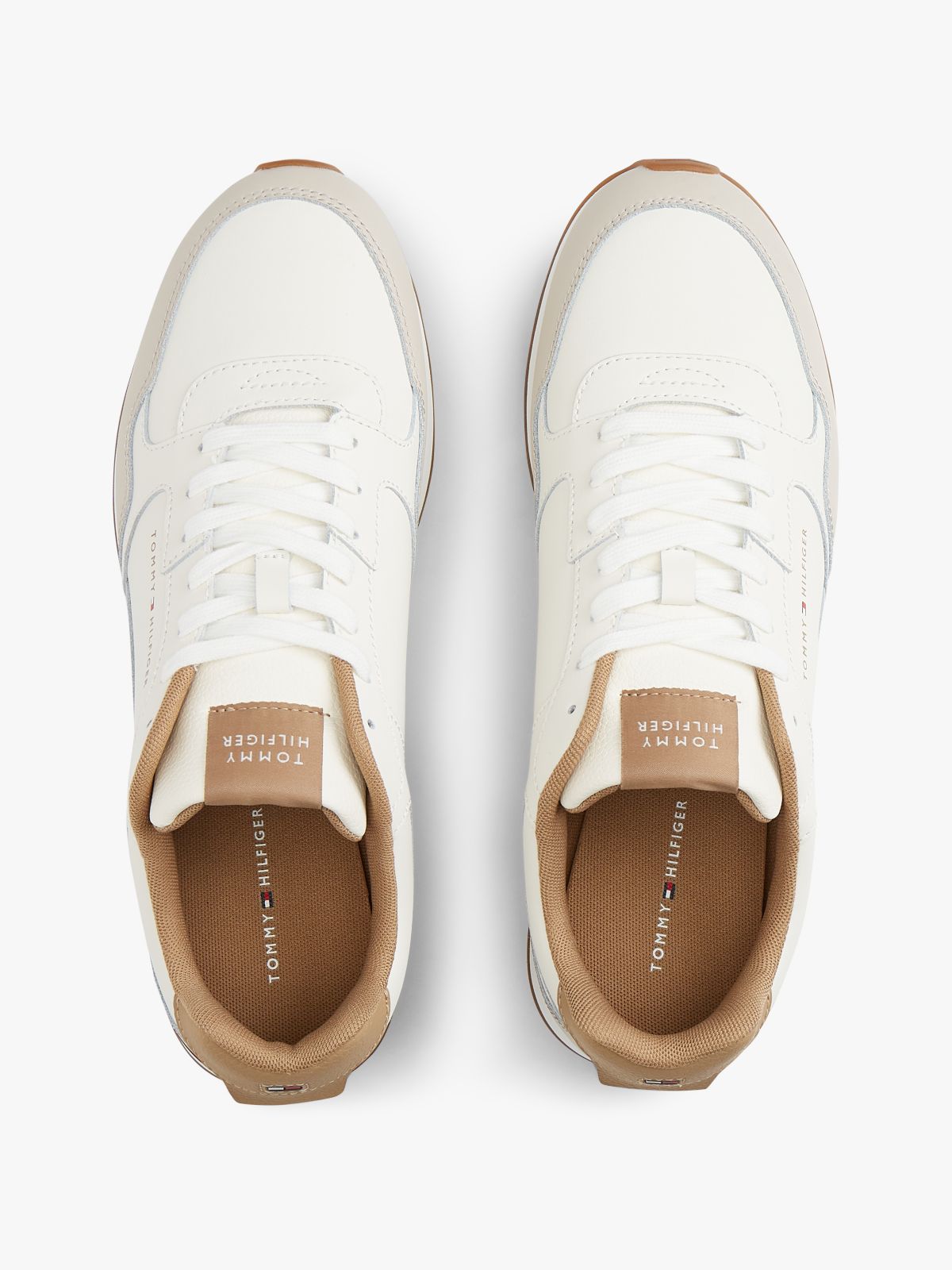 Logo Lightweight Trainers With Leather — Multi