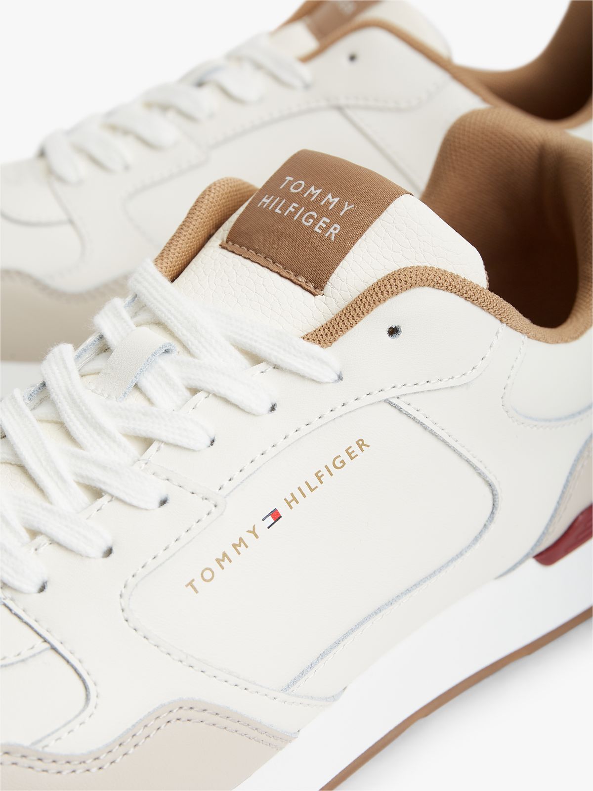 Logo Lightweight Trainers With Leather — Multi