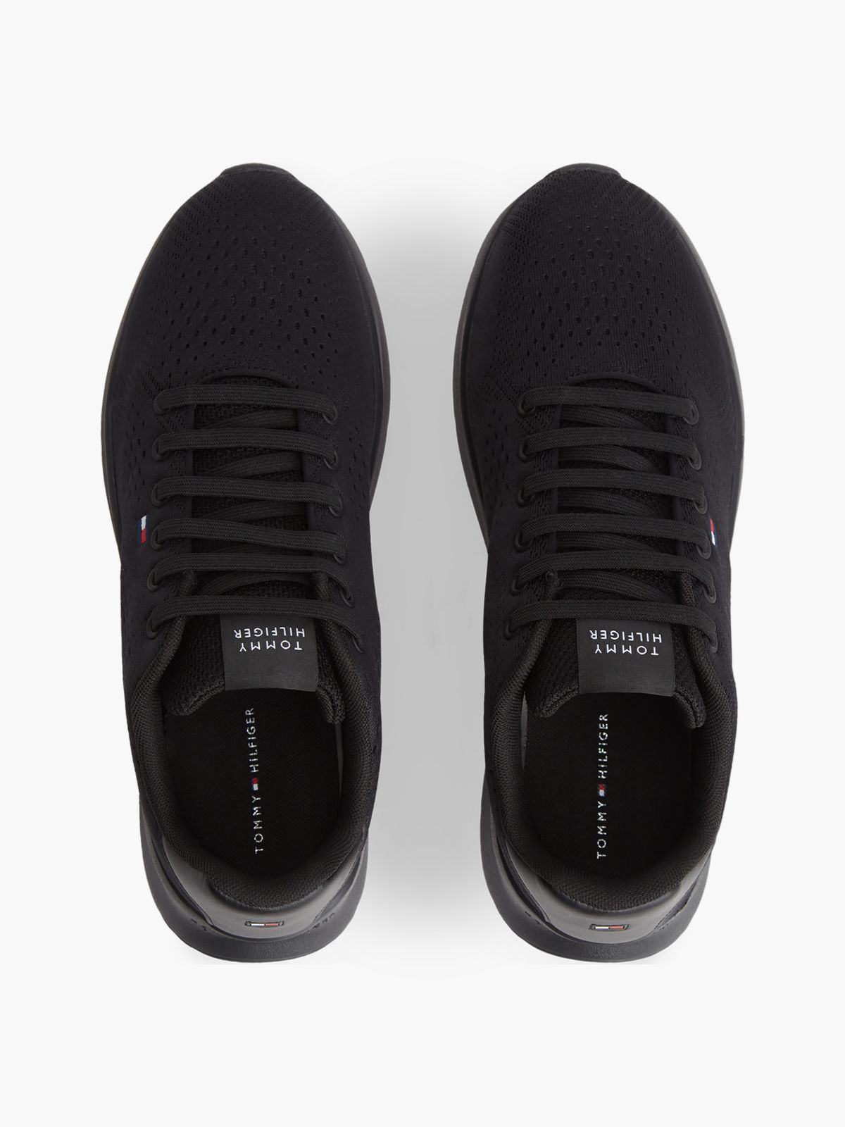 Lightweight Jacquard Knit Trainers — Black