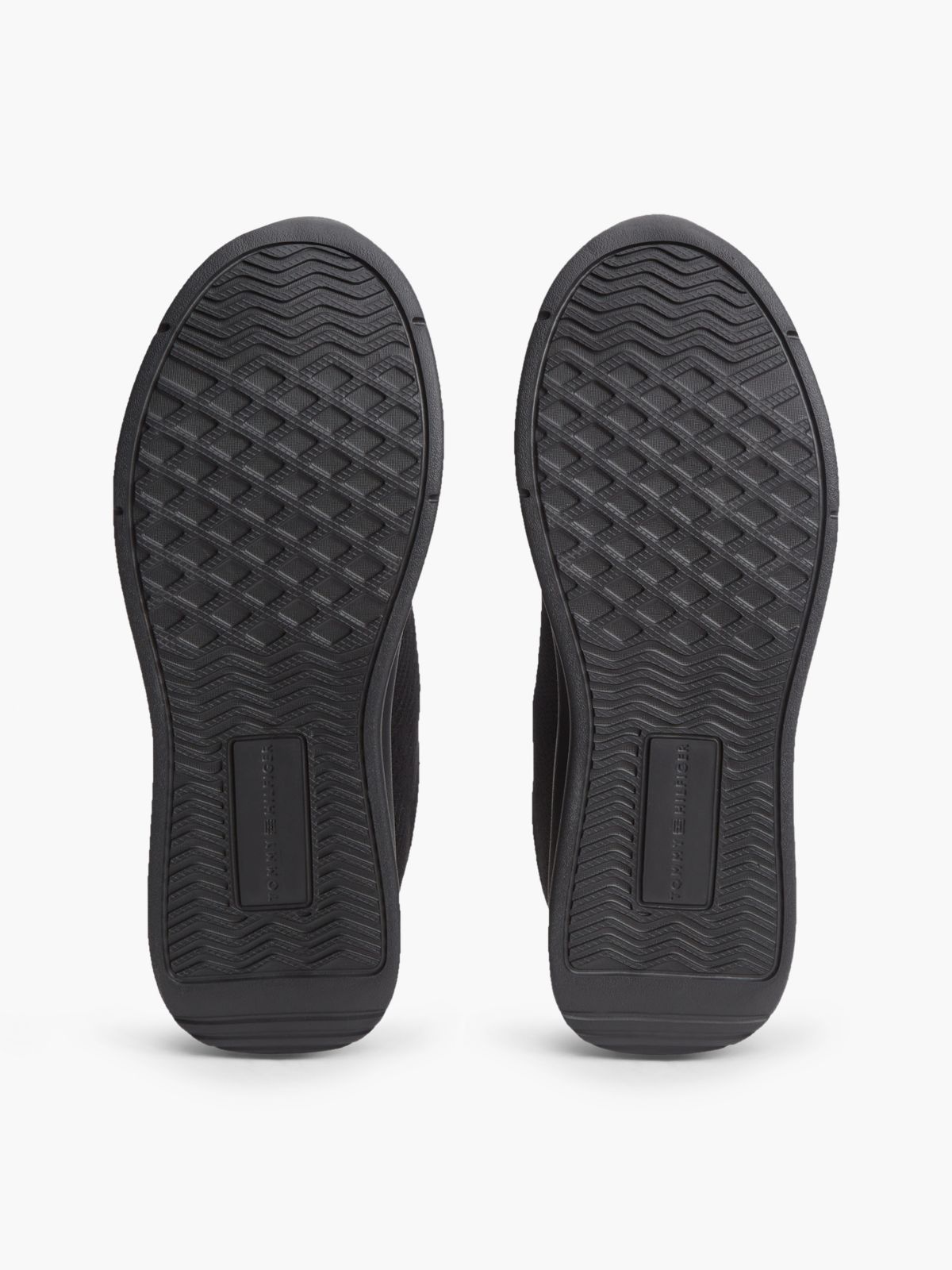 Lightweight Jacquard Knit Trainers — Black