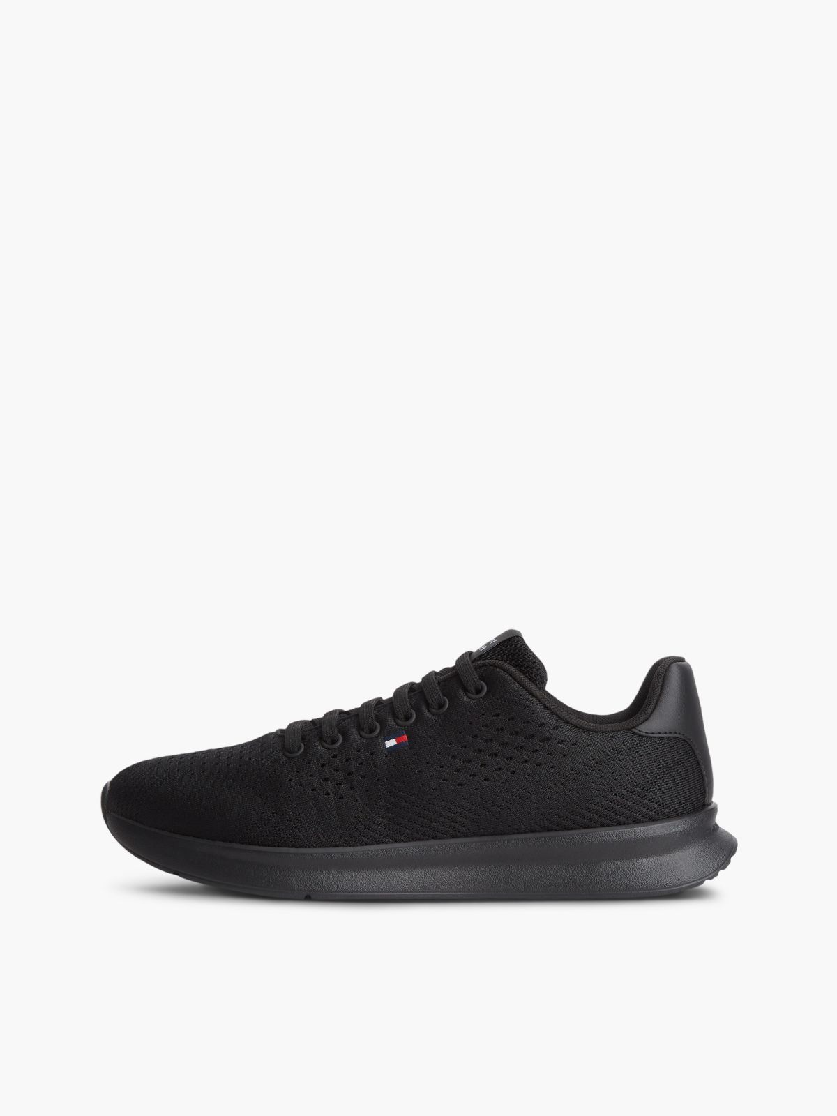 Lightweight Jacquard Knit Trainers — Black