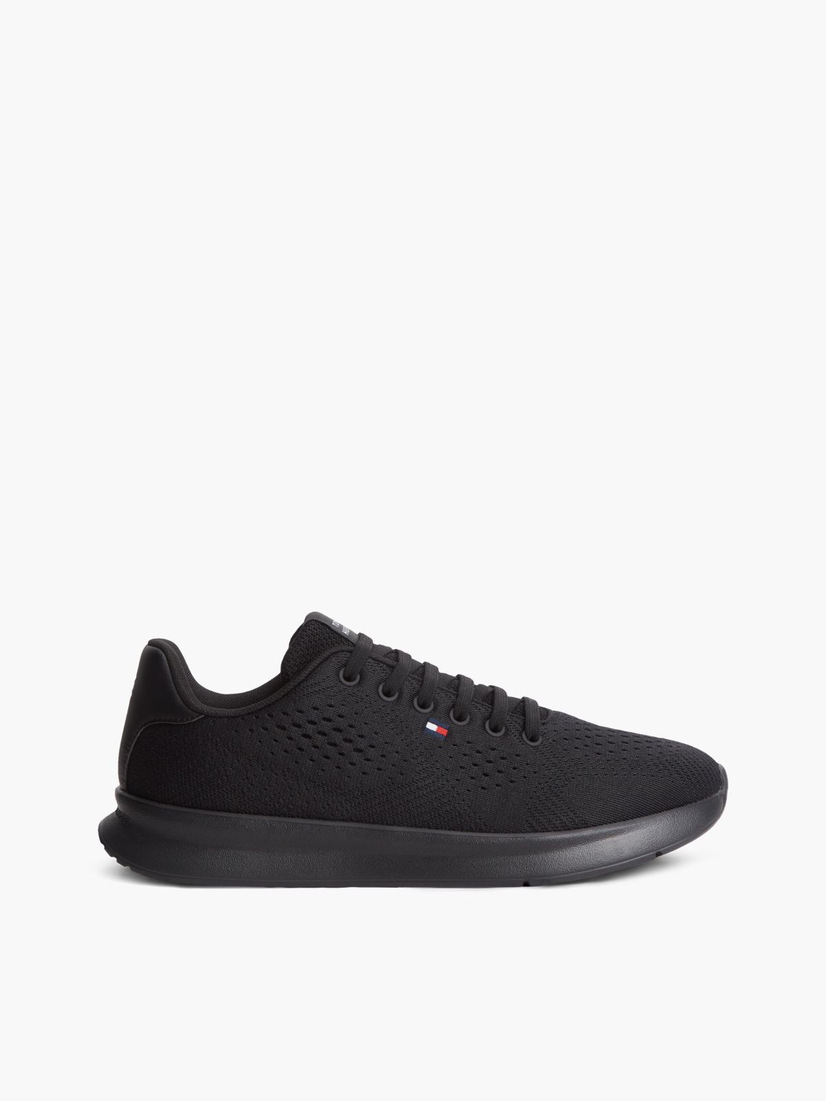 Lightweight Jacquard Knit Trainers — Black