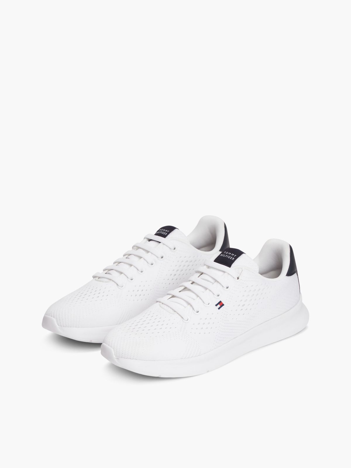 Lightweight Jacquard Knit Trainers — White