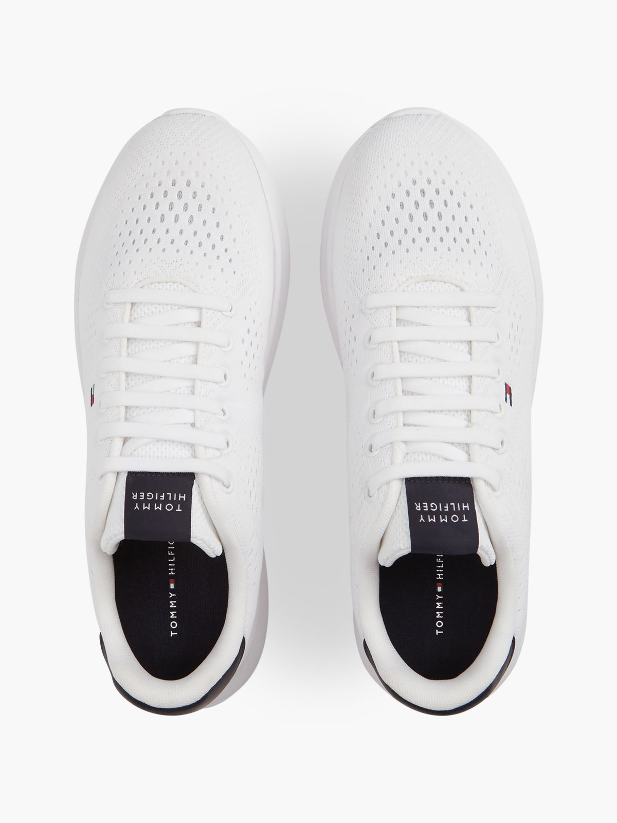 Lightweight Jacquard Knit Trainers — White
