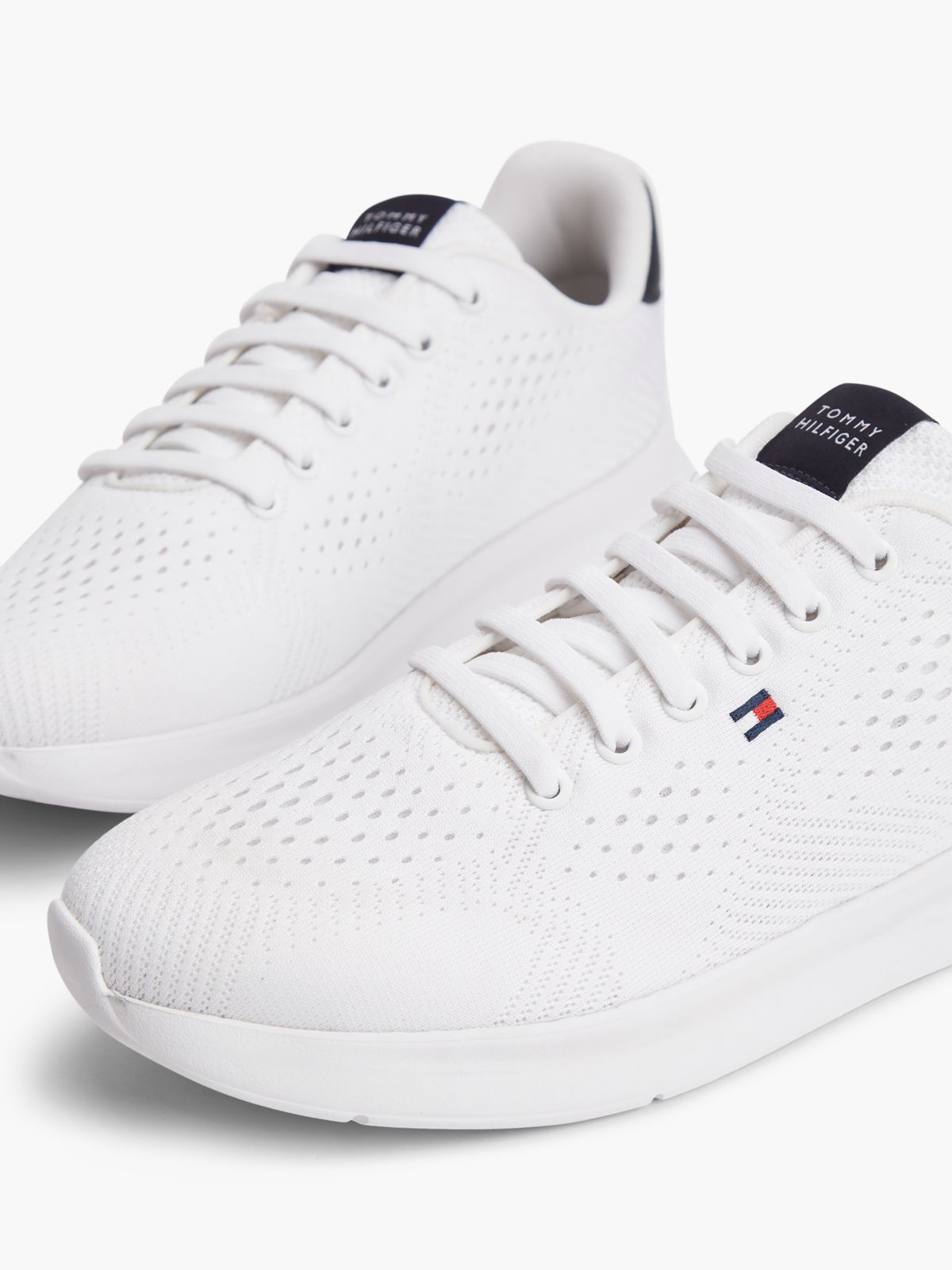 Lightweight Jacquard Knit Trainers — White