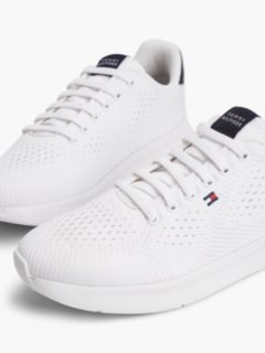 Lightweight Jacquard Knit Trainers — White 6