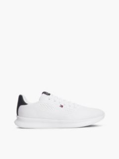 Lightweight Jacquard Knit Trainers — White 1