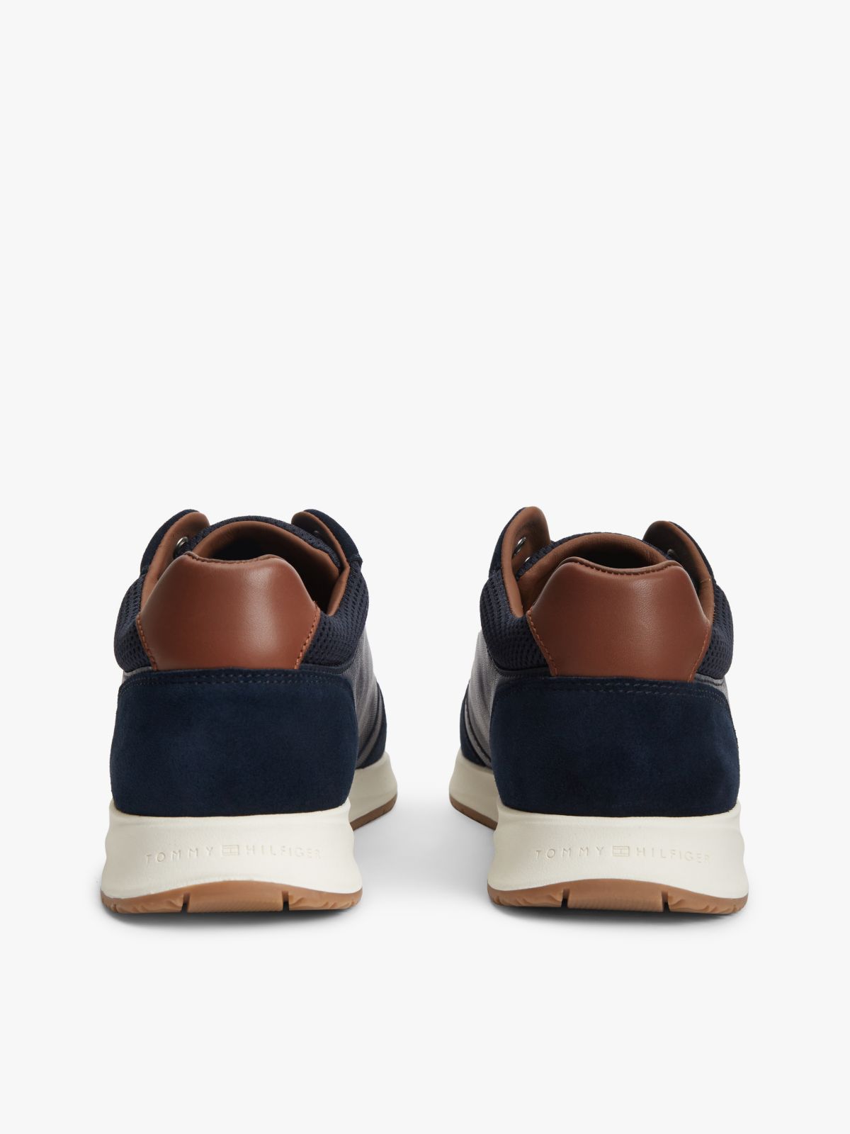 Suede Mixed Texture Trainers — Blue