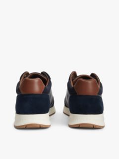 Suede Mixed Texture Trainers — Blue 4