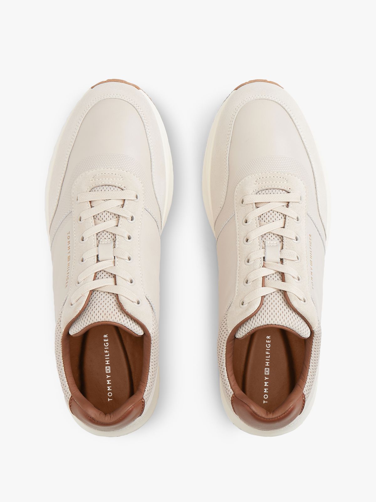 Suede Mixed Texture Trainers — Pink