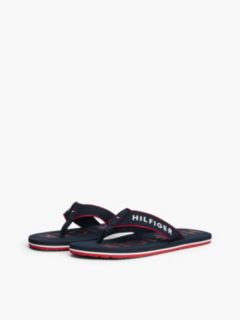 Logo Embroidery Webbing Strap Flip-Flops — Blue 2