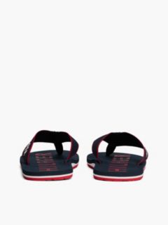 Logo Embroidery Webbing Strap Flip-Flops — Blue 4