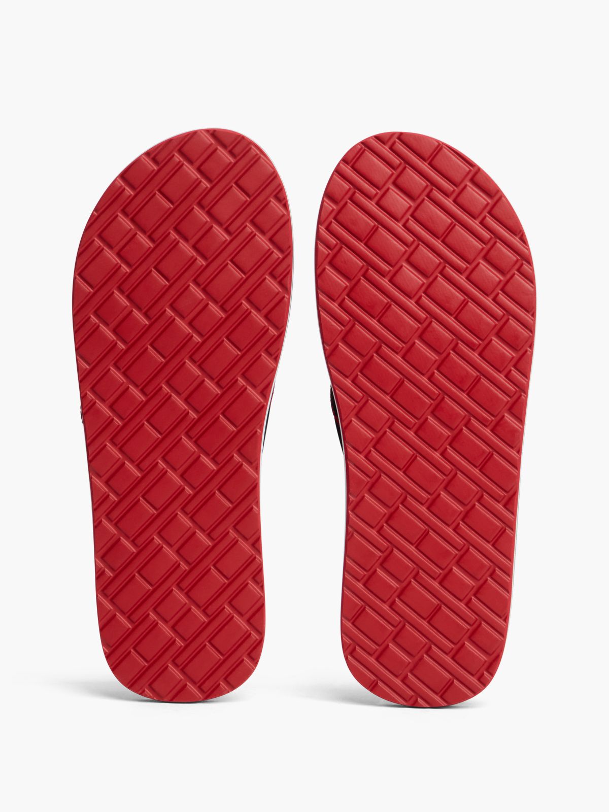 Logo Embroidery Webbing Strap Flip-Flops — Blue