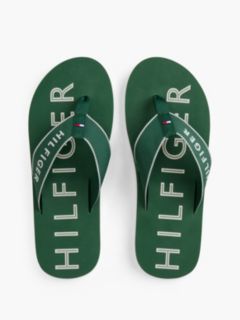 Logo Embroidery Webbing Strap Flip-Flops — Green 3