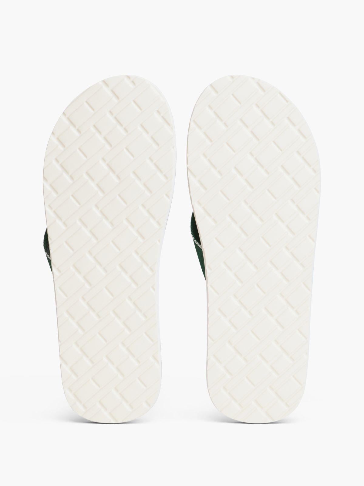 Logo Embroidery Webbing Strap Flip-Flops — Green