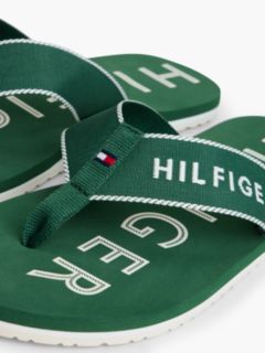 Logo Embroidery Webbing Strap Flip-Flops — Green 6