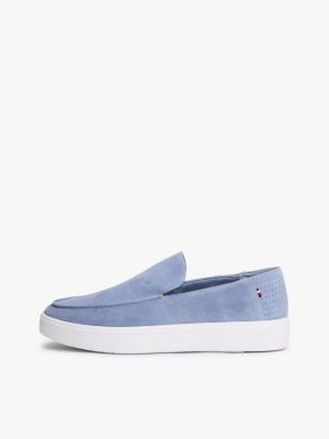 mocassini leggeri in camoscio blu da uomini tommy hilfiger