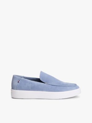blue lightweight suede loafers for men tommy hilfiger