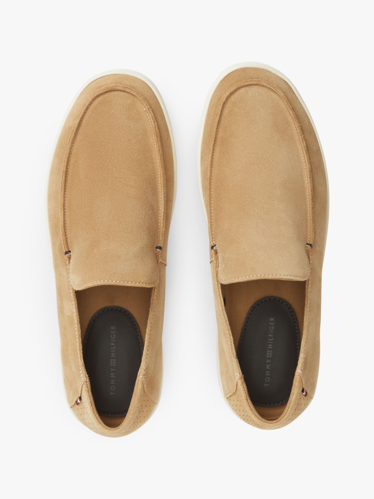 Lightweight Suede Loafers — Beige