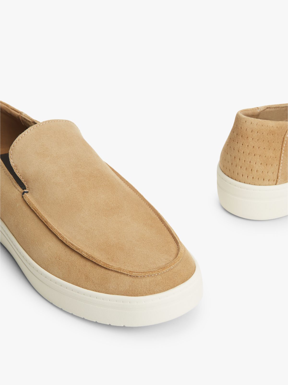 Lightweight Suede Loafers — Beige