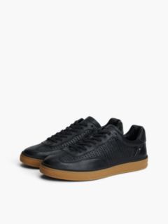 Luxe Cutout Leather Trainers — Black 2