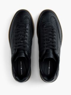 Luxe Cutout Leather Trainers — Black 3