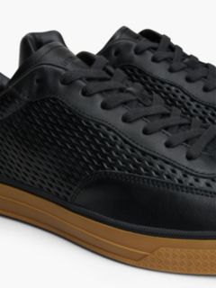Luxe Cutout Leather Trainers — Black 6