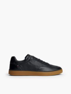 Luxe Cutout Leather Trainers — Black 1